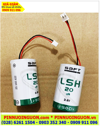 SAFT LSH20 (Zắc cắm SM2.54-2P); Pin nuôi nguồn Saft LSH20 lithium 3.6v D 13000mAh, Xuất xứ Pháp